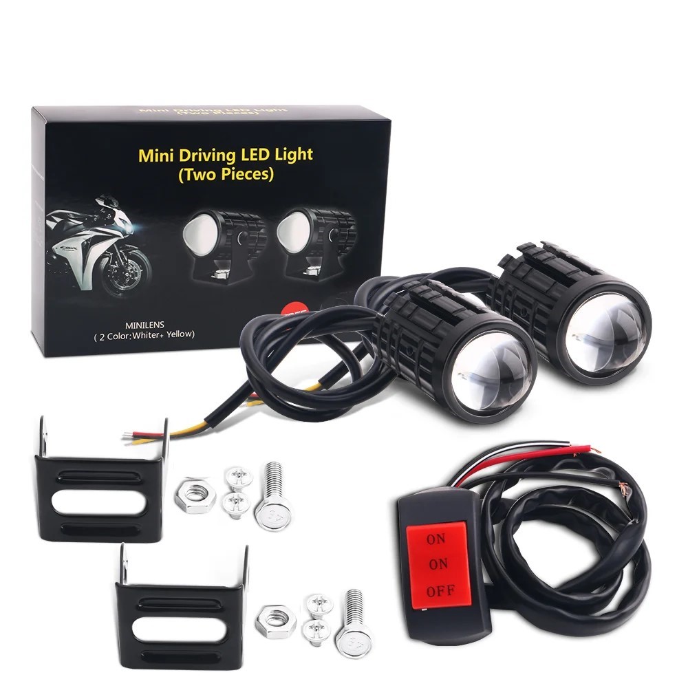 Projector Lamp Replacement - Универсальная светодиодная фара-проектор для мотоцикла, двухцветная,