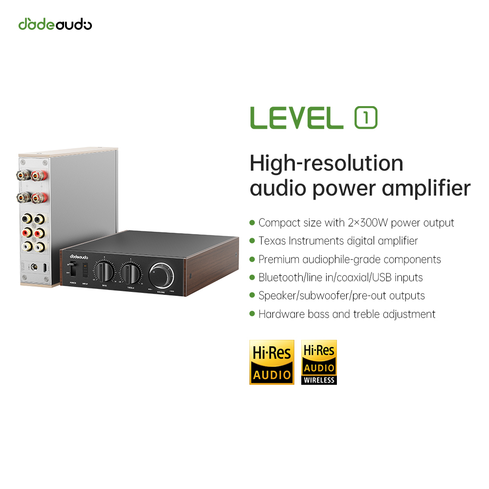 Home Cinema Solution - Настольный Hi-Fi Bluetooth-усилитель JadeAudio Level 1